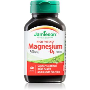 Jamieson Hořčík 500 mg s vitamínem D3 500 IU doplněk stravy pro podporu činnosti nervové soustavy 60 ks