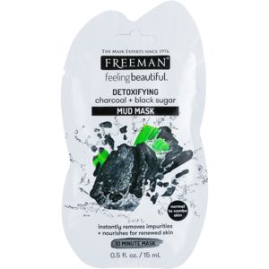 Freeman Feeling Beautiful bahenní maska pro normální až smíšenou pleť Charcoal & Black Sugar 15 ml