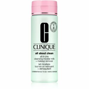 Clinique All About Clean All-in-One Cleansing Micellar Milk + Makeup Remove jemné čisticí mléko pro smíšenou až mastnou pokožku 200 ml