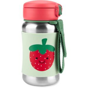 Skip Hop Spark Style Straw Bottle nerezová láhev na vodu s brčkem Strawberry 12 m+ 350 ml