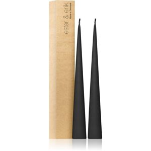 ester & erik cone candles raw black (no. 75) dekorativní svíčka 2x37 cm
