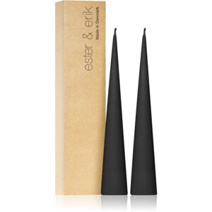 ester & erik cone candles raw black (no. 75) dekorativní svíčka 2x25 cm