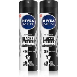 Nivea Men Black & White Invisible Original antiperspirant ve spreji (výhodné balení) pro muže