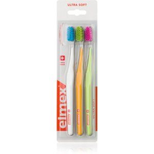 Elmex Swiss Made zubní kartáčky 3 ks ultra soft White, Orange, Green 3 ks