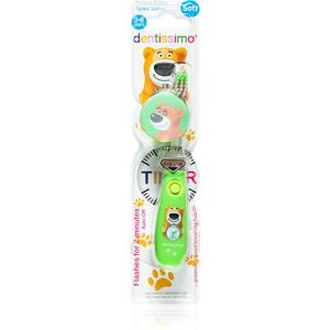 Dentissimo Toothbrushes Kids zubní kartáček pro děti s blikajícím časovačem odstín Green 1 ks