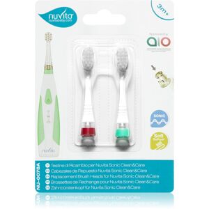Nuvita Sonic Clean&Care Replacement Brush Heads náhradní hlavice pro sonický bateriový zubní kartáček pro miminka Sonic Clean&Care Medium Red/Green 2