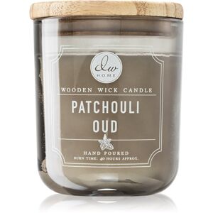 DW Home Signature Patchouli Oud vonná svíčka s dřevěným knotem 320 g