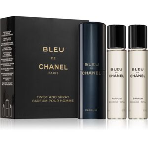Chanel Bleu de Chanel parfém + náhradní náplň pro muže 3x20 ml