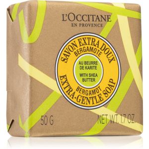 L’Occitane Shea Butter Bergamot Extra-Gentle Soap tuhé mýdlo s bambuckým máslem 50 g