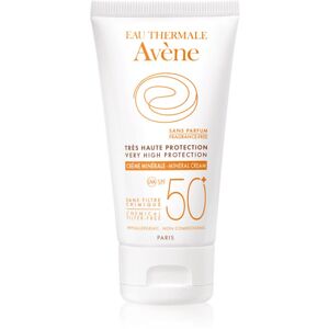Avène Sun Minéral ochranný krém na obličej bez chemických filtrů a parfemace SPF 50+ voděodolný 50 ml
