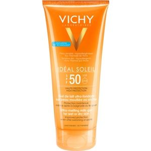 Vichy Idéal Soleil ultratající mléčný gel pro vlhkou nebo suchou pokožku SPF 50 200 ml