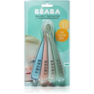 Beaba Silicone Spoon Set of 4 ergonomic silicone spoons lžička Eucalyptus 4 ks