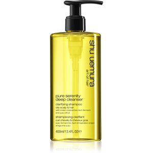 Shu Uemura Deep Cleanser Pure Serenity hloubkově čisticí šampon pro mastné vlasy a vlasovou pokožku 400 ml