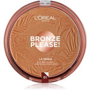 L’Oréal Paris Wake Up & Glow La Terra Bronze Please! bronzer a konturovací pudr odstín 01 Portofino Leger 18 g