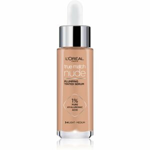 L’Oréal Paris True Match Nude Plumping Tinted Serum sérum pro sjednocení barevného tónu pleti odstín 3-4 Light Medium 30 ml