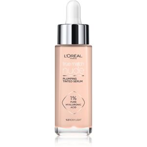 L’Oréal Paris True Match Nude Plumping Tinted Serum sérum pro sjednocení barevného tónu pleti odstín 1-2 Rosy Light 30 ml