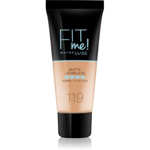 Maybelline Fit Me! Matte+Poreless matující make-up pro normální a mastnou pleť odstín 119 Golden Beige 30 ml