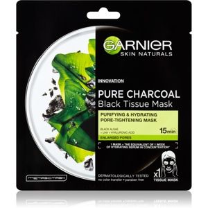 Garnier Skin Naturals Pure Charcoal černá textilní maska s extraktem z mořských řas 28 g