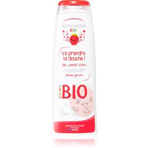 Alphanova Kids sprchový gel na obličej, tělo a vlasy pro děti Strawberry 250 ml