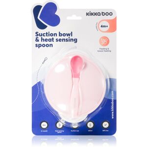 Kikkaboo Suction Bowl & Heat Sensing Spoon jídelní set 4 m+ Pink 2 ks