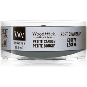 Woodwick Soft Chambray votivní svíčka 31 g s dřevěným knotem