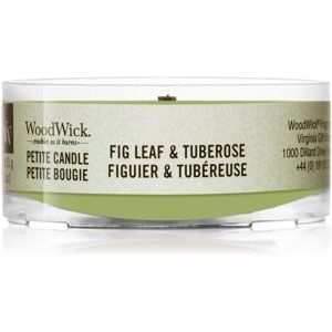 Woodwick Fig Leaf & Tuberose votivní svíčka s dřevěným knotem 31 g