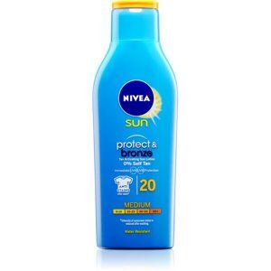 Nivea Sun Protect & Bronze mléko na opalování podporující zhnědnutí SPF 20 200 ml
