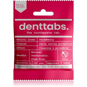 Denttabs Brush Teeth Tablets Kids with Fluoride zubní pasta s fluoridem v tabletách pro děti Strawberry 125 tbl