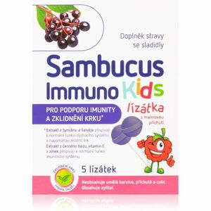Sambucus Immuno Kids lízátka doplněk stravy pro podporu imunitního systému 5 ks
