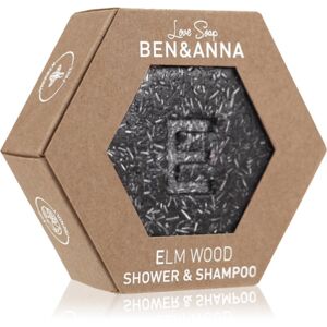 BEN&ANNA Love Soap Shower & Shampoo tuhý šampon a sprchový gel 2 v 1 Elm Wood 60 g