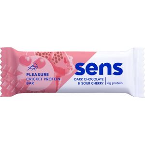 SENS Pleasure proteinová tyčinka s cvrččím proteinem proteinová tyčinka příchuť Dark Chocolate & Sour Cherry 40 g
