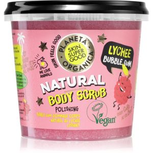 Planeta Organica Skin Super Good Lychee Bubble Gum tělový peeling pro jemnou a hladkou pokožku 360 ml