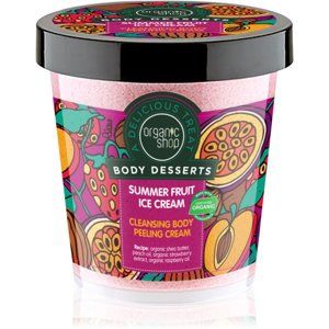 Organic Shop Body Desserts Summer Fruit Ice Cream čisticí peelingový krém 450 ml