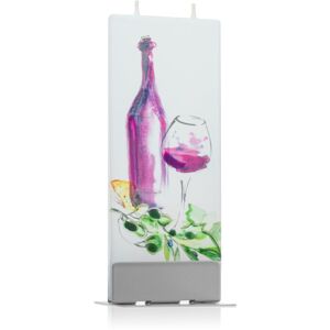 Flatyz Greetings Bottle Of Wine And Glass dekorativní svíčka 6x15 cm