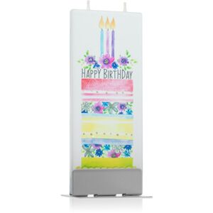 Flatyz Greetings Happy Birthday Cake dekorativní svíčka 6x15 cm