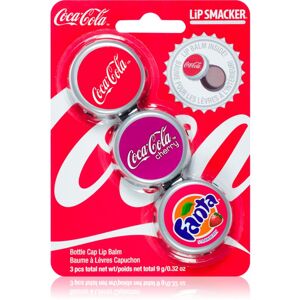 Lip Smacker Coca Cola balzám na rty 3 ks vůně Original, Cherry & Fanta 9 g