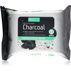 Beauty Formulas Charcoal odličovací ubrousky s aktivním uhlím 25 ks