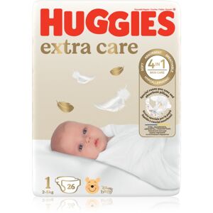 Huggies Extra Care Size 1 jednorázové pleny 2-5 kg 26 ks