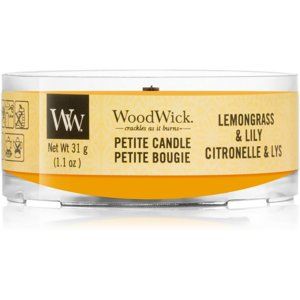 Woodwick Lemongrass & Lily votivní svíčka s dřevěným knotem 31 g