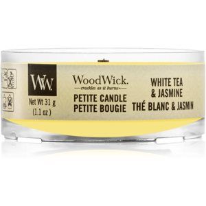 Woodwick White Tea & Jasmine votivní svíčka s dřevěným knotem 31 g
