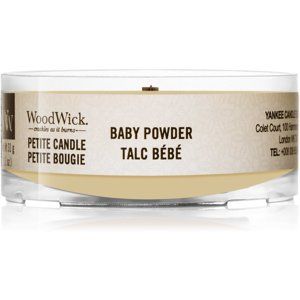 Woodwick Baby Powder votivní svíčka s dřevěným knotem 31 g