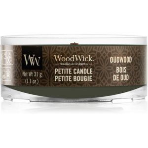 Woodwick Oudwood votivní svíčka s dřevěným knotem 31 g
