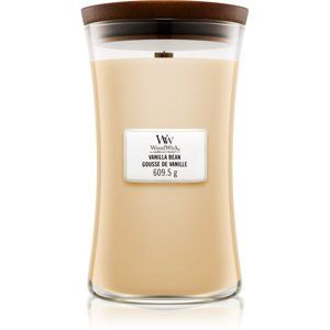 Woodwick Vanilla Bean vonná svíčka s dřevěným knotem 609,5 g