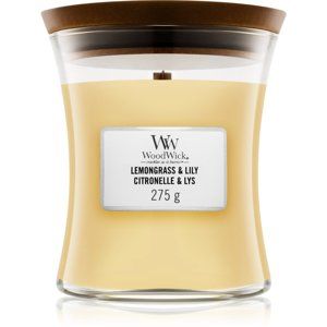 Woodwick Lemongrass & Lily vonná svíčka 275 g s dřevěným knotem
