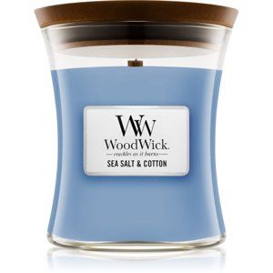 Woodwick Sea Salt & Cotton vonná svíčka s dřevěným knotem 275 g