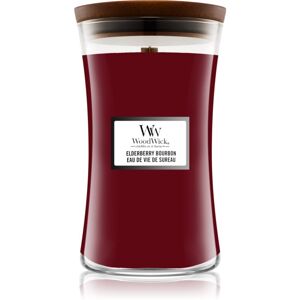 Woodwick Elderberry Bourbon vonná svíčka s dřevěným knotem 609,5 g