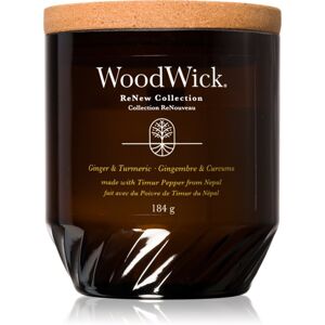 Woodwick Ginger & Turmeric vonná svíčka s dřevěným knotem 184 g