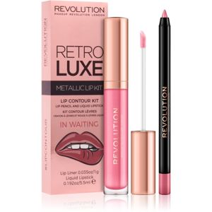 Makeup Revolution Retro Luxe sada na rty odstín In Waiting 5.5 ml