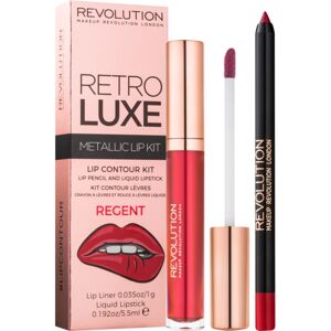 Makeup Revolution Retro Luxe sada na rty odstín Regent 5.5 ml