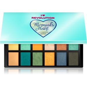 I Heart Revolution Mermaids Heart paleta očních stínů 12 x 0,75 g
